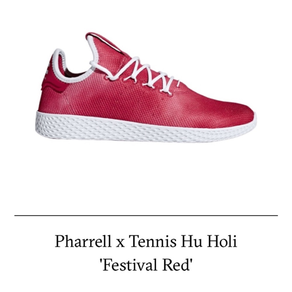 Adidas Originals Pharrell Williams Tennis Hu Holi Sneakers Festival Red Size 10